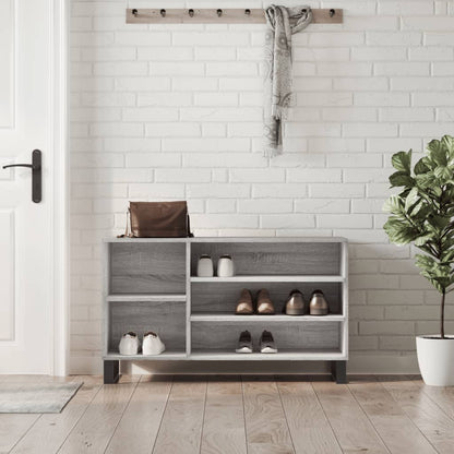 Shoe Cabinet High Gloss Reclaimed Wood 5 Compartments
