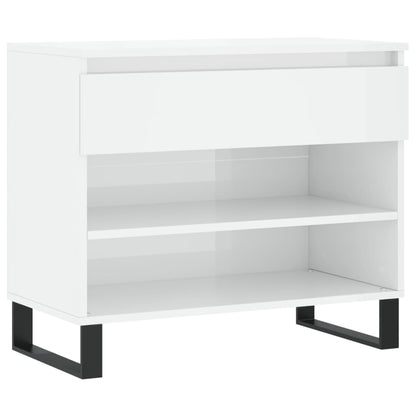 Shoe Cabinet High Gloss Reclaimed Wood 2 Compartments & 1 Drawer