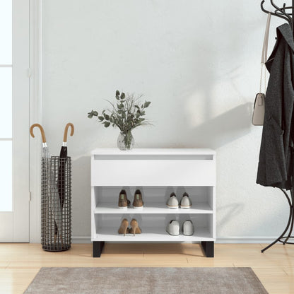 Shoe Cabinet High Gloss Reclaimed Wood 2 Compartments & 1 Drawer