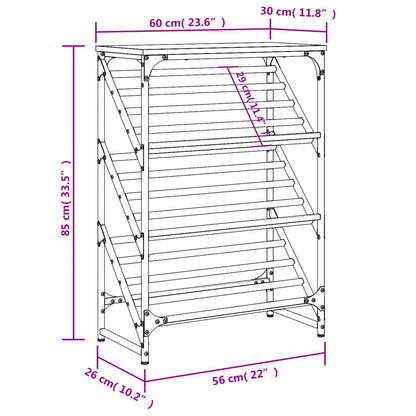 Freya Shoe Rack Reclaimed Wood Tall & Skinny 3 Compartments