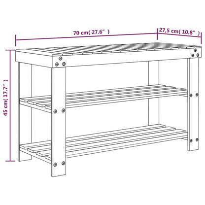 Shoe Rack Natural Bamboo 3 Tiers