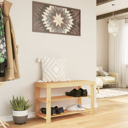 Shoe Rack Natural Bamboo 3 Tiers