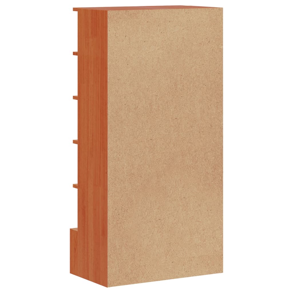 Freya Shoe Cabinet Wax Brown Solid Pine Wood 6 Compartments Tall & Skinny
