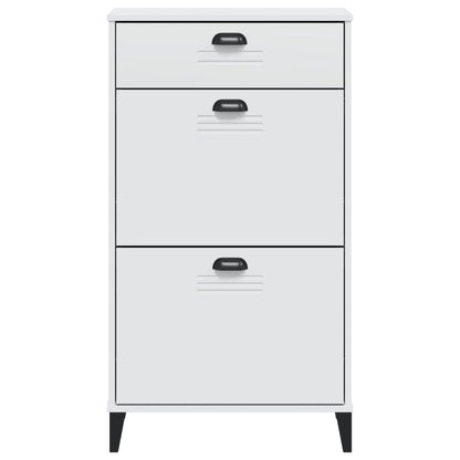 Shoe Cabinet Oak 3 Drop-Down Compartments Rectangular