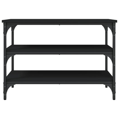Shoe Bench Black Wood Deep & Wide 3 Compartments