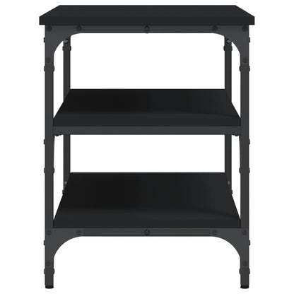 Shoe Bench Black Wood Deep & Wide 3 Compartments