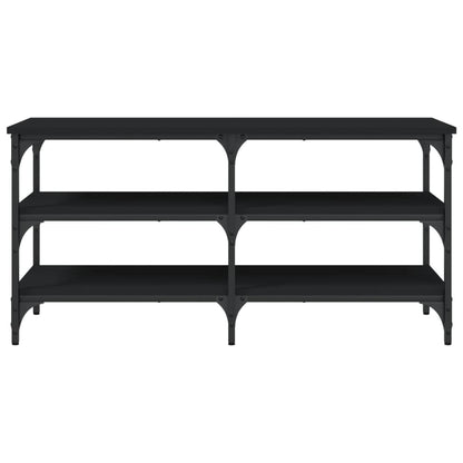 Tone Shoe Bench Black Reclaimed Wood & Metal Adjustable Feet 3 Compartments