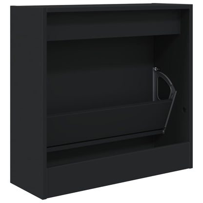 Modern 3 Pair 31" Compact Shoe Cabinet With 1 Flip Down Drawer