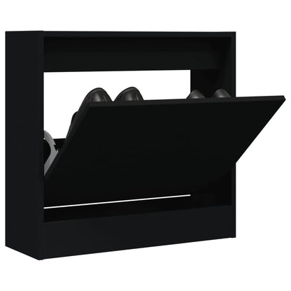 Modern 3 Pair 31" Compact Shoe Cabinet With 1 Flip Down Drawer