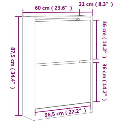 Tone Shoe Cabinet Solid Oak 2 Drop-Down Drawers small