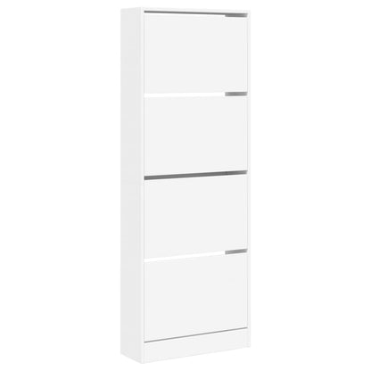 Modern 20 Pair 31" Tall Shoe Cabinet With 4 Flip Down Drawers