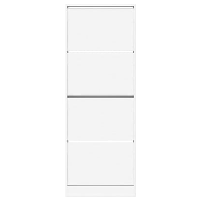 Modern 20 Pair 31" Tall Shoe Cabinet With 4 Flip Down Drawers