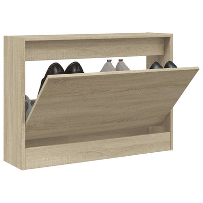 Modern 6 Pair 31" Compact Shoe Cabinet With 1 Flip Down Drawer