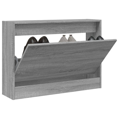 Modern 6 Pair 31" Compact Shoe Cabinet With 1 Flip Down Drawer