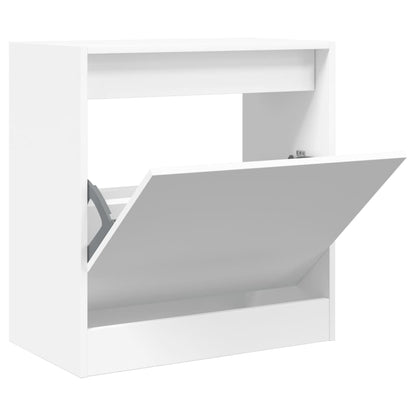 Modern 6 Pair 31" Compact Shoe Cabinet With 1 Flip Down Drawer
