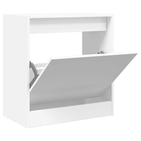Modern 6 Pair 31" Compact Shoe Cabinet With 1 Flip Down Drawer