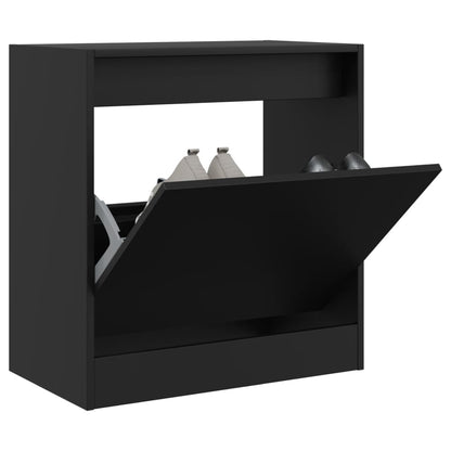 Modern 6 Pair 31" Compact Shoe Cabinet With 1 Flip Down Drawer