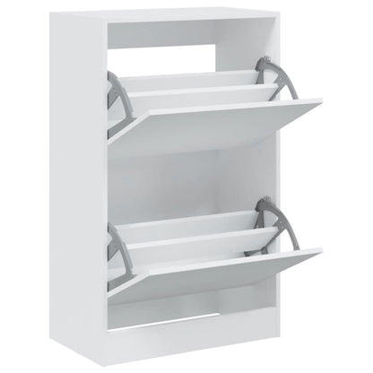 Modern 18 Pair 31" Shoe Cabinet With 2 Flip Down Drawers