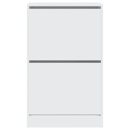 Modern 18 Pair 31" Shoe Cabinet With 2 Flip Down Drawers