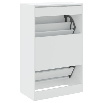 Modern 18 Pair 31" Shoe Cabinet With 2 Flip Down Drawers
