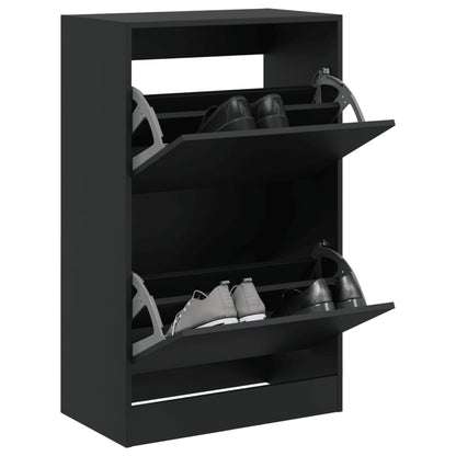 Modern 18 Pair 31" Shoe Cabinet With 2 Flip Down Drawers