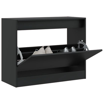 Modern 6 Pair 31" Shoe Cabinet With 1 Flip Down Drawer