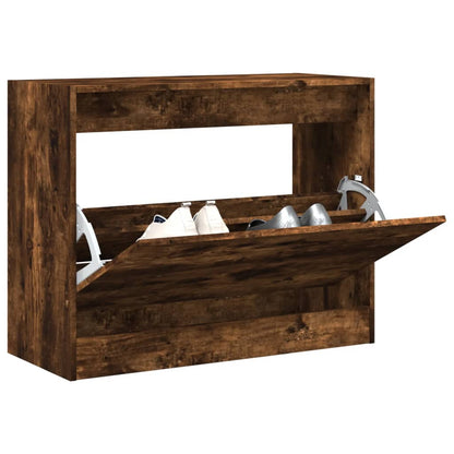 Modern 6 Pair 31" Shoe Cabinet With 1 Flip Down Drawer
