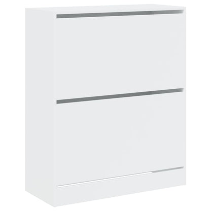 Modern 18 Pair 31" Shoe Cabinet With 2 Flip Down Drawers
