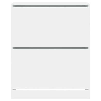 Modern 18 Pair 31" Shoe Cabinet With 2 Flip Down Drawers