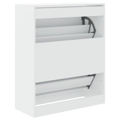 Modern 18 Pair 31" Shoe Cabinet With 2 Flip Down Drawers