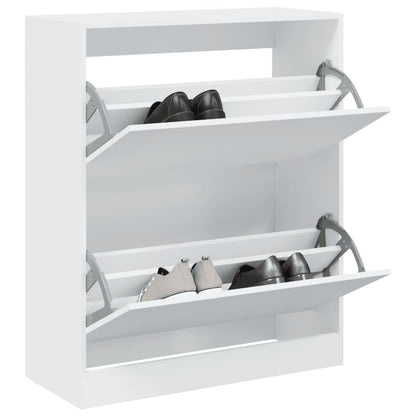 Modern 18 Pair 31" Shoe Cabinet With 2 Flip Down Drawers