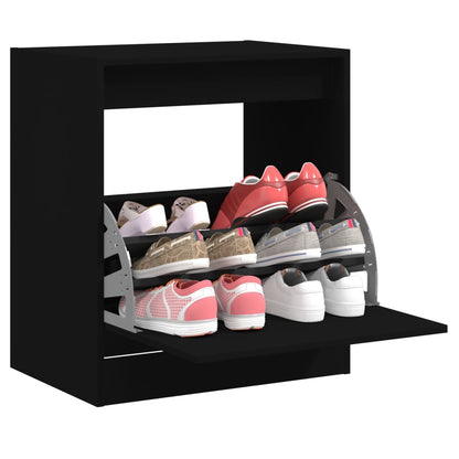 Modern 9 Pair 31" Shoe Cabinet With 1 Flip Down Drawer