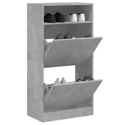 Shoe Cabinet Old, Hand-Finished Wood Tall 2 Drop-Down Drawers & 2 Compartments