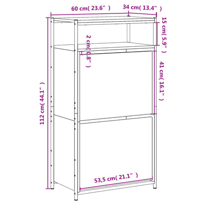 Tone Shoe Cabinet Solid Oak 2 Drop-Down Drawers