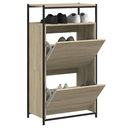 Tone Shoe Cabinet Solid Oak 2 Drop-Down Drawers