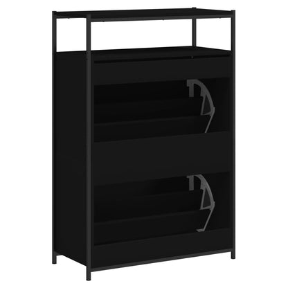 Shoe Cabinet Old, Hand-Finished Wood Tall 2 Drop-Down Drawers