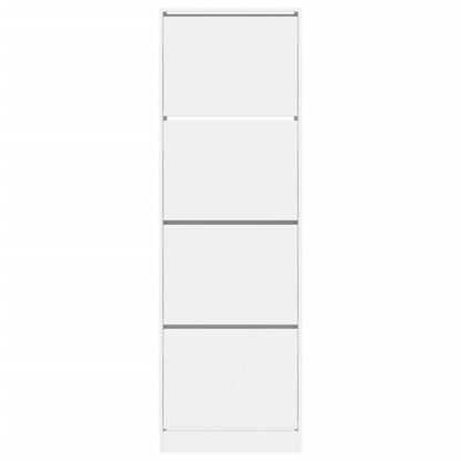 Shoe Cabinet Warm-toned Wood Tall Height 4 Compartments