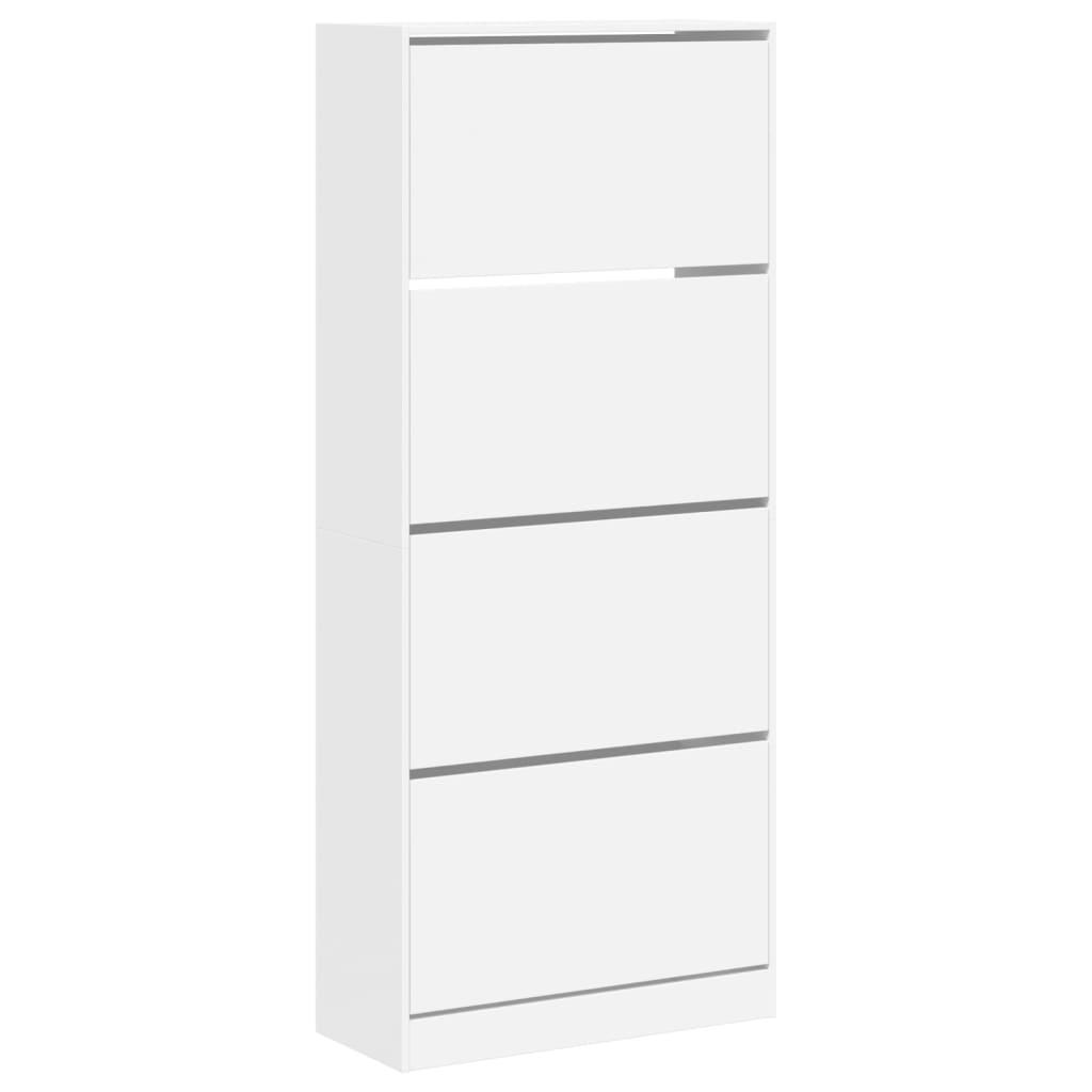 Shoe Cabinet Natural Solid Pine Tall 4 Drawers