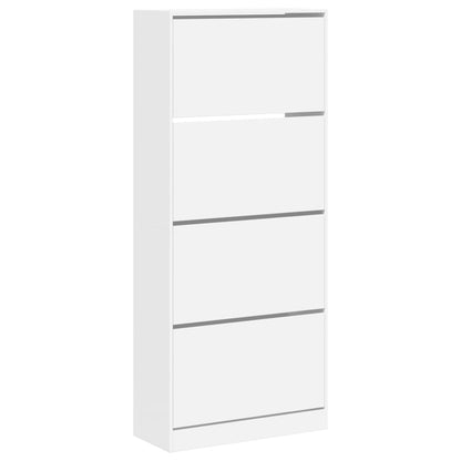 Shoe Cabinet Natural Solid Pine Tall 4 Drawers