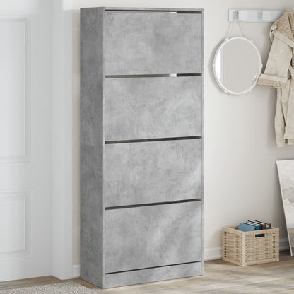 Shoe Cabinet Natural Solid Pine Tall 4 Drawers