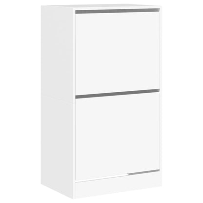 Shoe Cabinet Warm-toned Wood Medium Height 2 Compartments