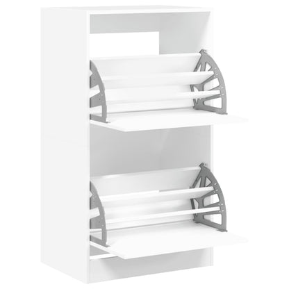 Shoe Cabinet Warm-toned Wood Medium Height 2 Compartments