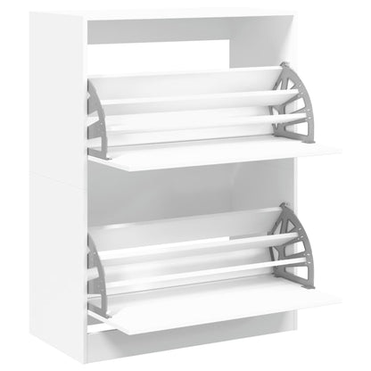 Shoe Cabinet 2-Section Smoked-Wood Medium