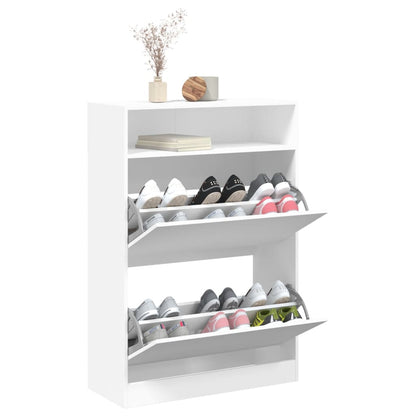 Shoe Cabinet 3-Section Smoked-Wood Medium