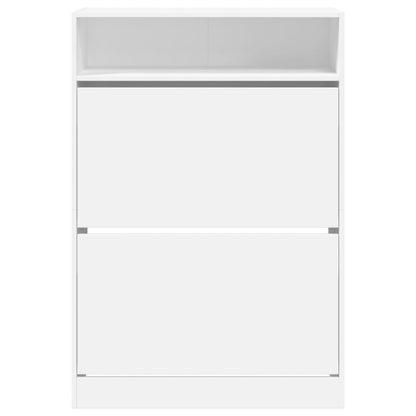 Shoe Cabinet 3-Section Smoked-Wood Medium