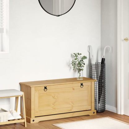 1 Drawer Natural Pine Wood Shoe Cabinet Small