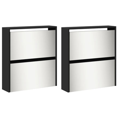 Shoe Cabinet Natural Solid Pine & Glass Tall 4 Drop-Down Drawers