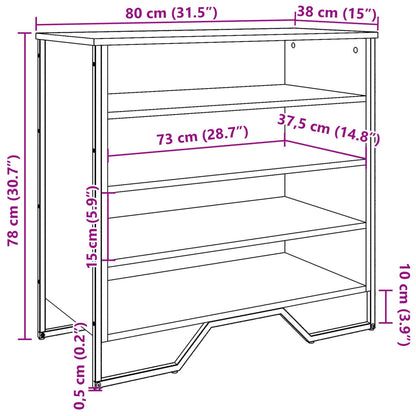 Shoe Bench Old, Hand-Finished Wood Wide & Deep 4 Compartments