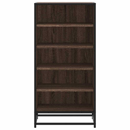Flow Shoe Rack Grained Old Oak & Metal 5 Compartments