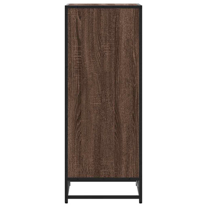 Flow Shoe Rack Grained Old Oak & Metal 5 Compartments